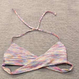 Aerie, sz Large || Adjustable Wrap-style Bikini Top || Neon Space-Dye
